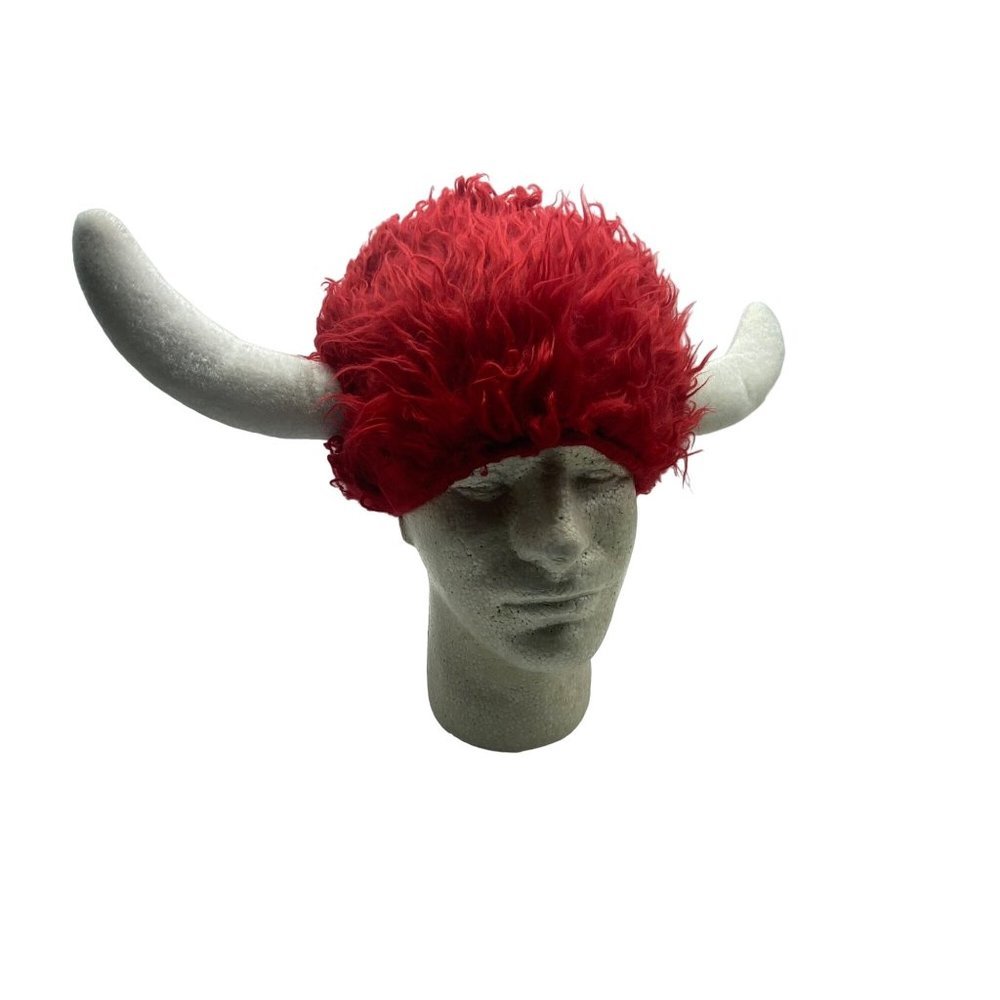 NWOT‎ Adult Hairy Red Viking Horns Costume Hat One Size